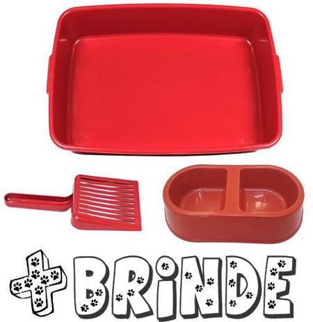 Kit Caixa de Areia Para Gato +Pá + Comedouro + Presente - RB Menor preço em Kit Caixa de Areia Para Gato +Pá + Comedouro + Presente - RB