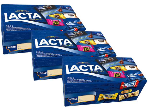 Kit Caixa de Bombom Lacta Favoritos 250,6g - 3 Unidades - Magazine Cbeneficio