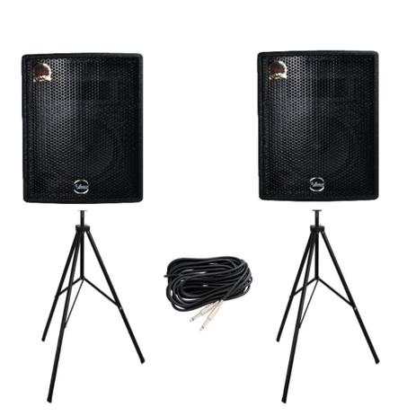 Kit Caixa de Som Leacs Brava 800 Ativa + Passiva + Cabo P10 + Tripés - LEÁC'S Menor preço em Kit Caixa de Som Leacs Brava 800 Ativa + Passiva + Cabo P10 + Tripés - LEÁC'S