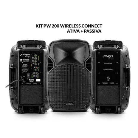 Kit Caixa de Som PW 200 Wireless Ativa + Passiva Bluetooth 400W RMS - Frahm Menor preço em Kit Caixa de Som PW 200 Wireless Ativa + Passiva Bluetooth 400W RMS - Frahm
