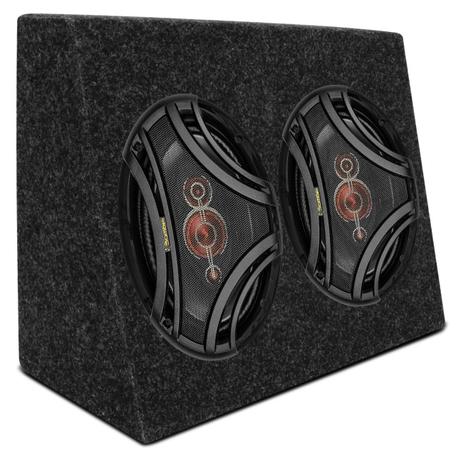 Kit Caixa Som Selada Shutt 7 Litros Grafite + Par Alto Falantes Bomber 6x9 250W RMS Grade Preta - Prime Menor preço em Kit Caixa Som Selada Shutt 7 Litros Grafite + Par Alto Falantes Bomber 6x9 250W RMS Grade Preta - Prime