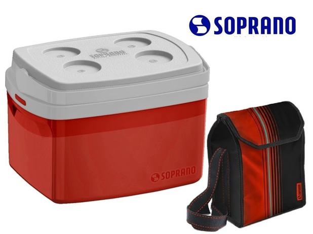 Kit Caixa Térmica Tropical 12l + Bolsa Térmica 4,2l Vermelha - Soprano Menor preço em Kit Caixa Térmica Tropical 12l + Bolsa Térmica 4,2l Vermelha - Soprano