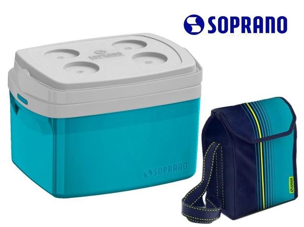 Kit Caixa Térmica Tropical 12l + Bolsa Térmica Pop 4,2l Azul - Soprano Menor preço em Kit Caixa Térmica Tropical 12l + Bolsa Térmica Pop 4,2l Azul - Soprano