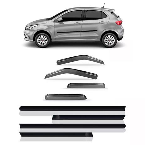 Kit calha chuva fiat argo 2016 2017 2018 + friso lateral - Sp acessórios Menor preço em Kit calha chuva fiat argo 2016 2017 2018 + friso lateral - Sp acessórios