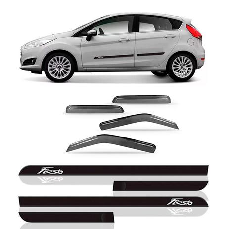Kit calha chuva new fiesta hatch 2012 a 2018 + friso lateral - Sp acessórios Menor preço em Kit calha chuva new fiesta hatch 2012 a 2018 + friso lateral - Sp acessórios