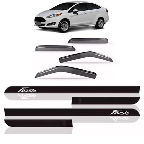 Kit calha chuva new fiesta sedan 2010 a 2018 + friso lateral - Sp acessórios Menor preço em Kit calha chuva new fiesta sedan 2010 a 2018 + friso lateral - Sp acessórios