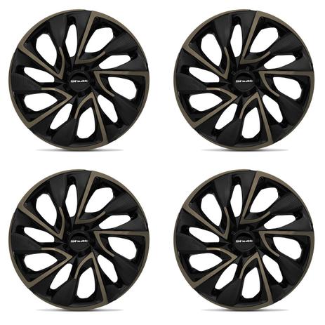 Kit Calota Esportiva Tuning DS4 Gold Shutt Aro 15 Preta com Dourado ABS Ótimo Acabamento Universal Menor preço em Kit Calota Esportiva Tuning DS4 Gold Shutt Aro 15 Preta com Dourado ABS Ótimo Acabamento Universal