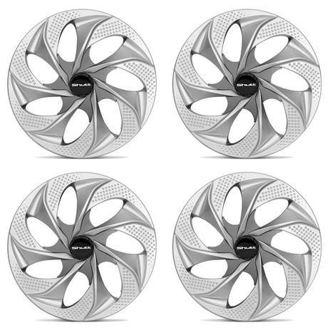 Kit Calota Esportiva Tuning Silver Graphite Shutt Aro 14 Prata e Grafite Ótimo Acabamento Universal Menor preço em Kit Calota Esportiva Tuning Silver Graphite Shutt Aro 14 Prata e Grafite Ótimo Acabamento Universal