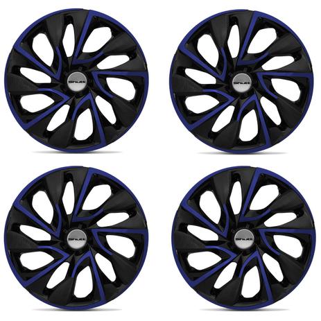 Kit Calotas Esportivas DS4 Shutt Aro 13 Tuning Black Blue Preta e Azul Ótimo Acabamento Universal Menor preço em Kit Calotas Esportivas DS4 Shutt Aro 13 Tuning Black Blue Preta e Azul Ótimo Acabamento Universal
