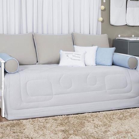 Kit Cama Babá Auxiliar 10 Peças Percal 300 Fios Pipas Azul Cinza e Branco - Aime Menor preço em Kit Cama Babá Auxiliar 10 Peças Percal 300 Fios Pipas Azul Cinza e Branco - Aime