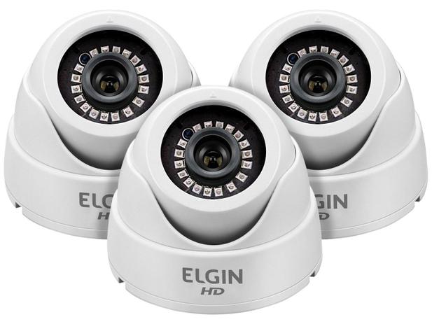 Kit Câmera de Segurança 3 Unidades HDCVI Elgin - Interna ou Externa Analógico Infravermelho Menor preço em Kit Câmera de Segurança 3 Unidades HDCVI Elgin - Interna ou Externa Analógico Infravermelho