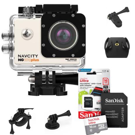 Kit Câmera Esportiva Navcity 4K + Case à Prova dágua 30m +Cartão de memoria 16mb Menor preço em Kit Câmera Esportiva Navcity 4K + Case à Prova dágua 30m +Cartão de memoria 16mb