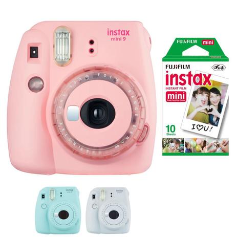 Kit Câmera Fujifilm Instax Mini 9 + Pack 10 Filmes Rosa Menor preço em Kit Câmera Fujifilm Instax Mini 9 + Pack 10 Filmes Rosa
