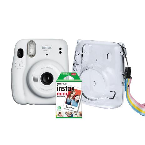 Kit Câmera Instantânea Fujifilm Instax Mini 11 Branca + Case Crystal + Filme 10 poses Menor preço em Kit Câmera Instantânea Fujifilm Instax Mini 11 Branca + Case Crystal + Filme 10 poses