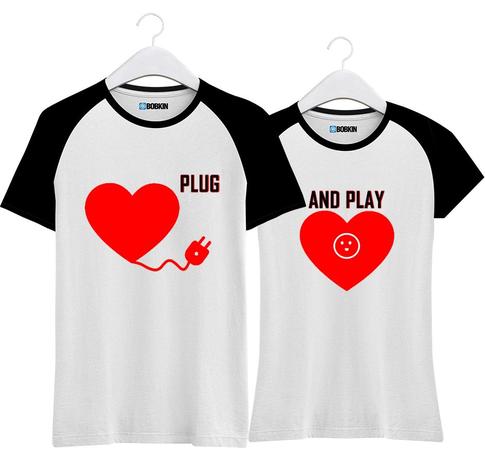 camiseta love casal vermelha