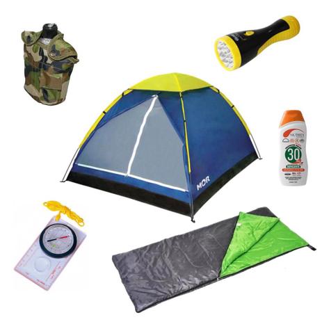 Kit camping barraca 3 pessoas e saco de dormir mormaii e cantil - Bel lazer é boa?