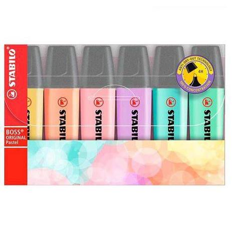 Kit Caneta Marca Texto BOSS Pastel Stabilo 6 Cores Menor preço em Kit Caneta Marca Texto BOSS Pastel Stabilo 6 Cores