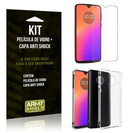 Kit Capa Anti Shock Motorola Moto G7 Plus Capa Anti Shock + Película de Vidro - Armyshield é boa?