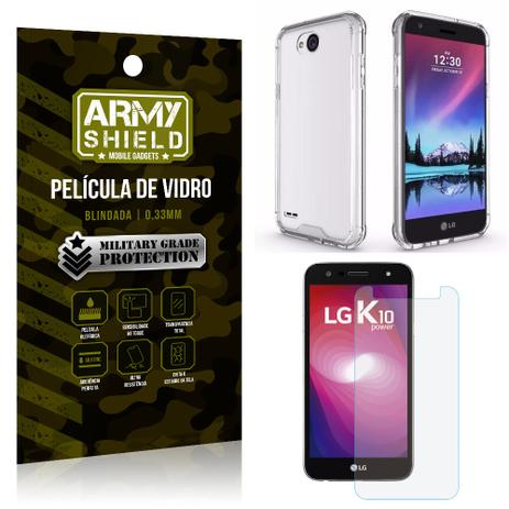 Kit Capa Anti Shock + Película de Vidro LG K10 POWER - Armyshield Menor preço em Kit Capa Anti Shock + Película de Vidro LG K10 POWER - Armyshield