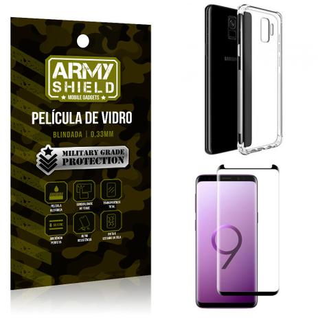 Kit Capa Anti Shock + Película Vidro Curva Premium Samsung Galaxy S9 - Armyshield Menor preço em Kit Capa Anti Shock + Película Vidro Curva Premium Samsung Galaxy S9 - Armyshield