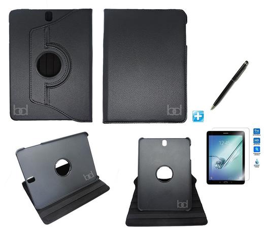 Menor preço em Kit Capa Case Galaxy Tab S3 - T820/T825 Giratória / Caneta Touch + película de Vidro (Preto) - Skin t18