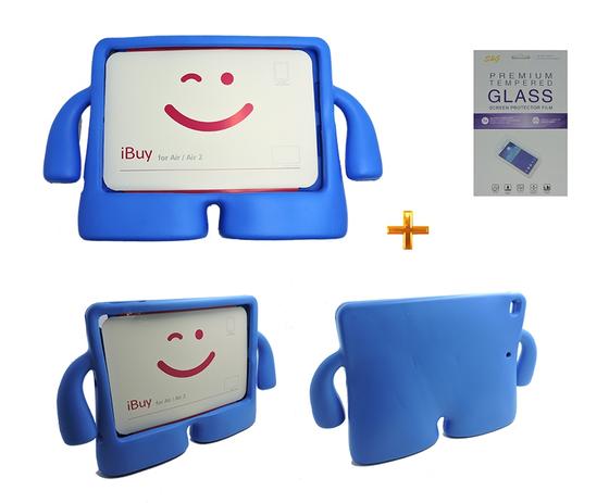 Kit Capa Case Protetor Infantil Anti-Choque/Impacto iPad Air 1/2 (iPad 5/6) + Película de Vidro (Azul) - Skin t18 Menor preço em Kit Capa Case Protetor Infantil Anti-Choque/Impacto iPad Air 1/2 (iPad 5/6) + Película de Vidro (Azul) - Skin t18