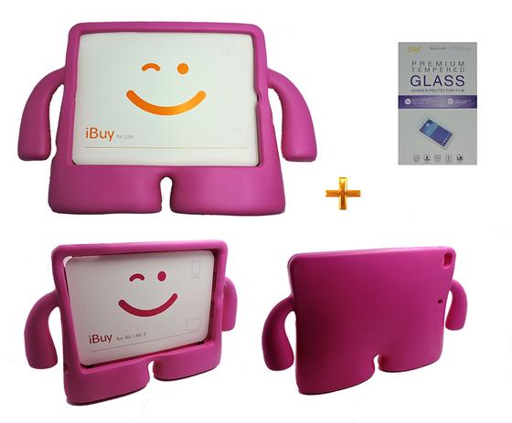Kit Capa Case Protetor Infantil Anti-Choque/Impacto iPad Air 1/2 (iPad 5/6) + Película de Vidro (Pink) - Skin t18 é boa?