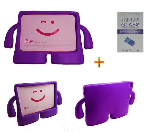 Kit Capa Case Protetor Infantil Anti-Choque/Impacto iPad Air 1/2 (iPad 5/6) + Película de Vidro (Roxo) - Skin t18 é boa?