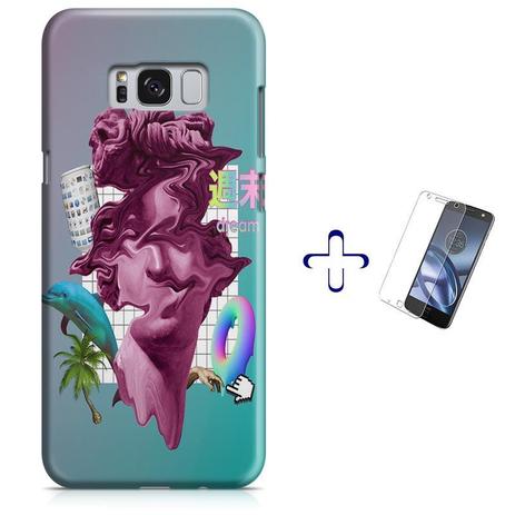 Kit Capa Case TPU Galaxy S8+ Plus Vaporwave + Pel Vidro (BD03) - Bd cases é boa?