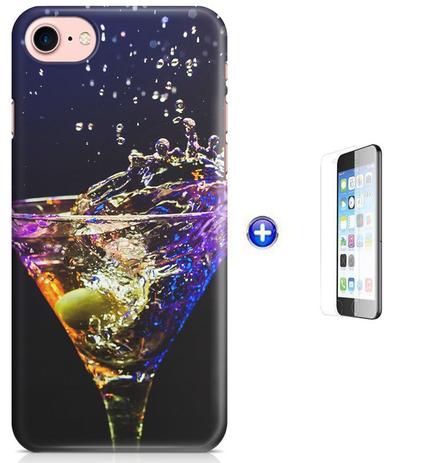Kit Capa Case TPU iPhone 7 - 4,7” Drink Bebida + Pel Vidro (BD50) - Bd cases Menor preço em Kit Capa Case TPU iPhone 7 - 4,7” Drink Bebida + Pel Vidro (BD50) - Bd cases