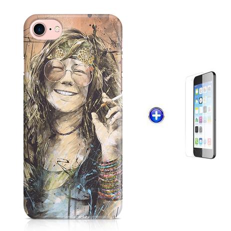 Menor preço em Kit Capa Case TPU iPhone 7 - 4,7” Janis Joplin + Película de Vidro (BD01) - Bd cases