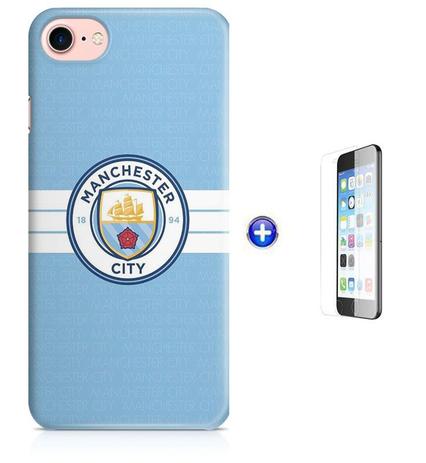 Kit Capa Case TPU iPhone 7 - 4,7” Manchester City Premier League + Pel Vidro (BD30) - Bd cases Menor preço em Kit Capa Case TPU iPhone 7 - 4,7” Manchester City Premier League + Pel Vidro (BD30) - Bd cases