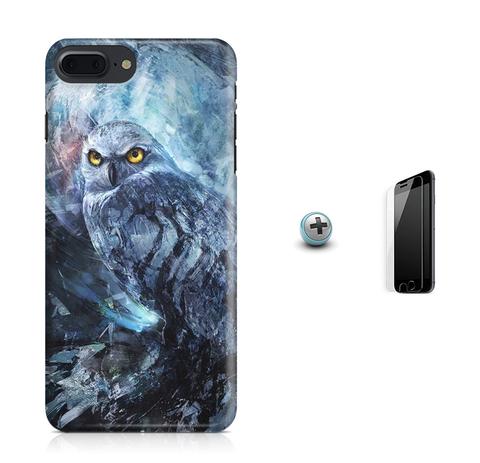 Kit Capa Case TPU iPhone 7 Plus - Coruja + Película de Vidro (BD01) - Bd cases Menor preço em Kit Capa Case TPU iPhone 7 Plus - Coruja + Película de Vidro (BD01) - Bd cases