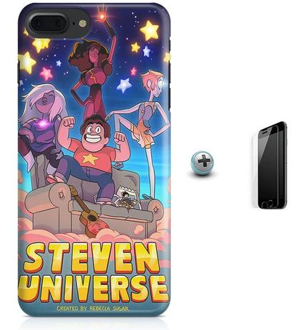 Kit Capa Case TPU iPhone 7 Plus - Steven Universe + Pel Vidro (BD30) - Bd cases Menor preço em Kit Capa Case TPU iPhone 7 Plus - Steven Universe + Pel Vidro (BD30) - Bd cases