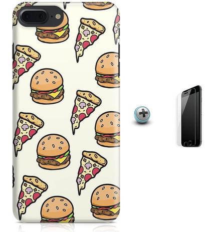Kit Capa Case TPU iPhone 8 Plus - Hamburger Pizza + Pel Vidro (BD30) - Bd cases é boa?