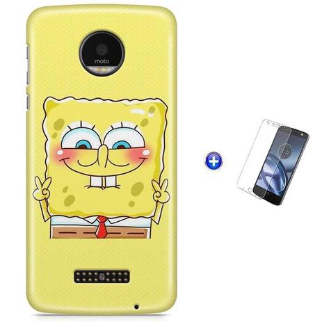 Kit Capa Case TPU Moto Z2 Play - Bob Esponja + Pel Vidro (BD30) - Bd cases Menor preço em Kit Capa Case TPU Moto Z2 Play - Bob Esponja + Pel Vidro (BD30) - Bd cases