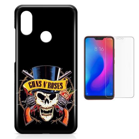 Kit Capa Case TPU Xiaomi Mi A2 Lite Guns n Roses + Pel Vidro (BD02) - Bd cases Menor preço em Kit Capa Case TPU Xiaomi Mi A2 Lite Guns n Roses + Pel Vidro (BD02) - Bd cases