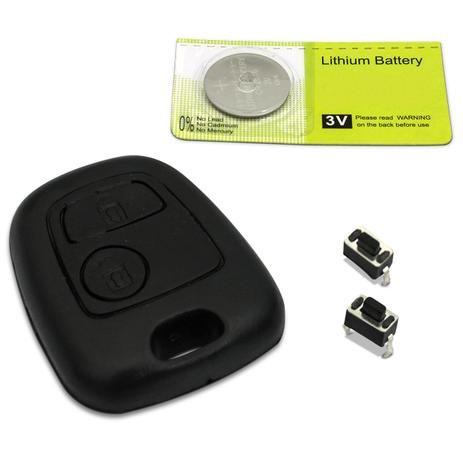 Kit Capa Chave Convencional Peugeot Citroën + 2 Botões de Acionamento + Bateria Lithium - Prime Menor preço em Kit Capa Chave Convencional Peugeot Citroën + 2 Botões de Acionamento + Bateria Lithium - Prime