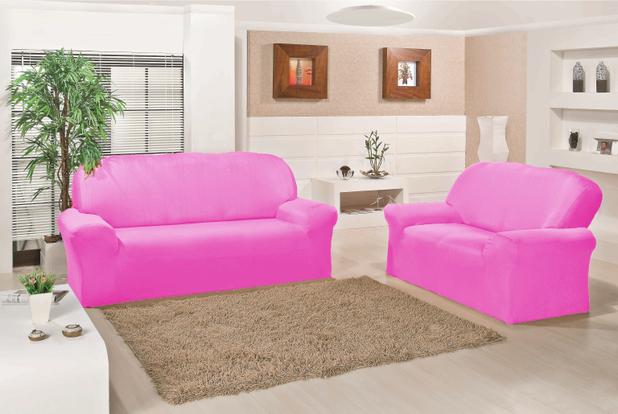 Kit Capa Coladinha 2 e 3 lugares - Rosa - Meu lar enxovais Menor preço em Kit Capa Coladinha 2 e 3 lugares - Rosa - Meu lar enxovais