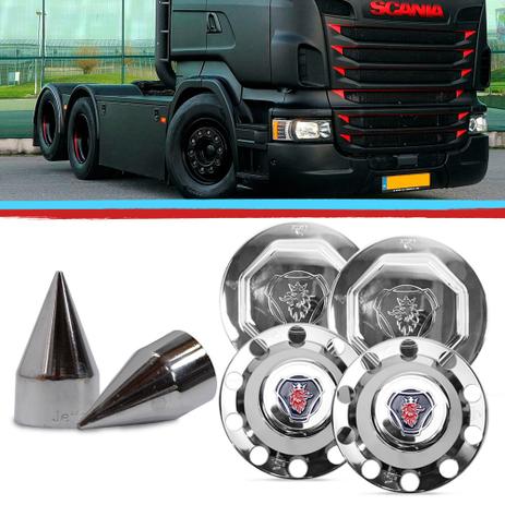 Kit Capa Cubo Dianteiro Capa Porca 18mm Tracao Scania S5 - Jetta Menor preço em Kit Capa Cubo Dianteiro Capa Porca 18mm Tracao Scania S5 - Jetta
