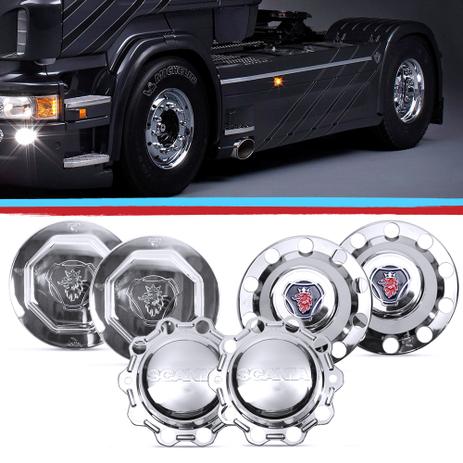 Kit Capa Cubo Dianteiro Tracao Truck Scania S5 Cromados - Jetta Menor preço em Kit Capa Cubo Dianteiro Tracao Truck Scania S5 Cromados - Jetta
