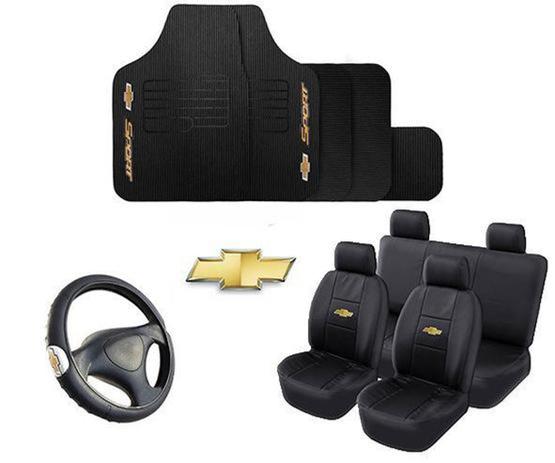 Kit Capa De Banco + Tapete + Volante Automotivo CHEVROLET PRISMA 2012 - Caverna Car Menor preço em Kit Capa De Banco + Tapete + Volante Automotivo CHEVROLET PRISMA 2012 - Caverna Car