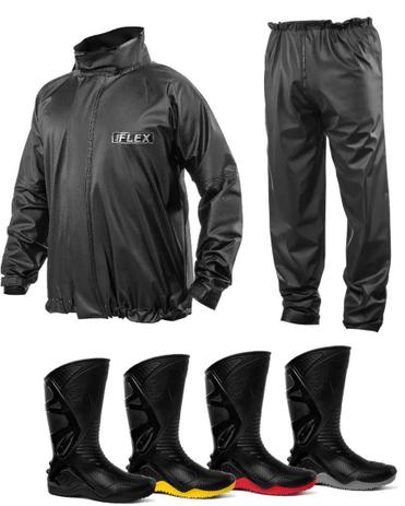 Kit Capa de Chuva Delta Flex + Bota Motosafe PVC Motociclista - Delta + motosafe Menor preço em Kit Capa de Chuva Delta Flex + Bota Motosafe PVC Motociclista - Delta + motosafe