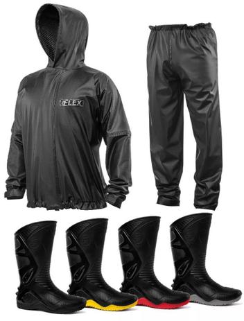Kit Capa de Chuva Delta Flex Com Capuz + Bota Motosafe PVC Motociclista - Delta + Motosafe Menor preço em Kit Capa de Chuva Delta Flex Com Capuz + Bota Motosafe PVC Motociclista - Delta + Motosafe