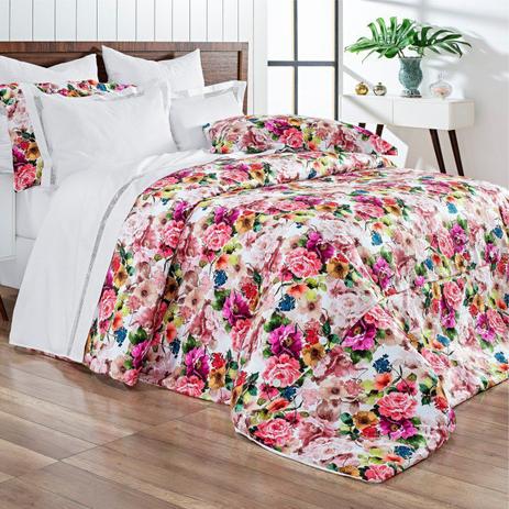 Kit Capa de Edredom Dolce Vitta Floral Colorido - Queen - Cód 8281 - Morar chic Menor preço em Kit Capa de Edredom Dolce Vitta Floral Colorido - Queen - Cód 8281 - Morar chic