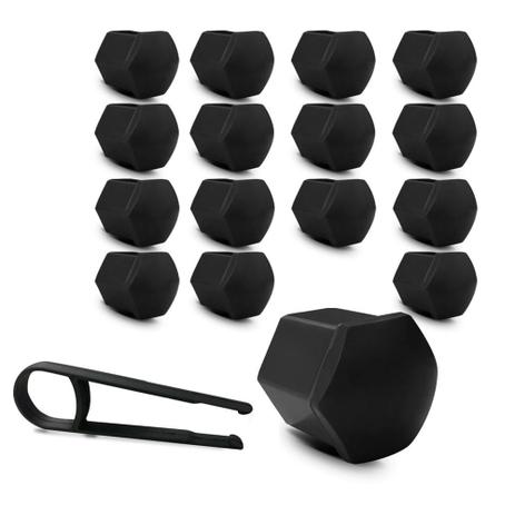 Kit Capa de Parafuso Sextavado Chave 17 Peugeot 16 peças Preta - GFM - CALOTINHA Menor preço em Kit Capa de Parafuso Sextavado Chave 17 Peugeot 16 peças Preta - GFM - CALOTINHA