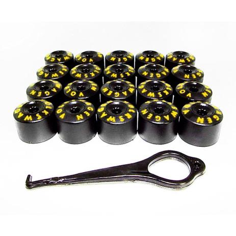 Kit Capa de Parafuso VW Chave 17 Letras Amarela 20 peças - GFM - CALOTINHA Menor preço em Kit Capa de Parafuso VW Chave 17 Letras Amarela 20 peças - GFM - CALOTINHA