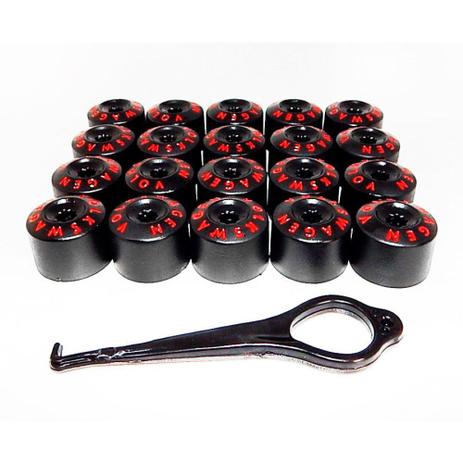 Kit Capa de Parafuso VW Chave 17 Letras Vermelha 20 peças - GFM - CALOTINHA Menor preço em Kit Capa de Parafuso VW Chave 17 Letras Vermelha 20 peças - GFM - CALOTINHA