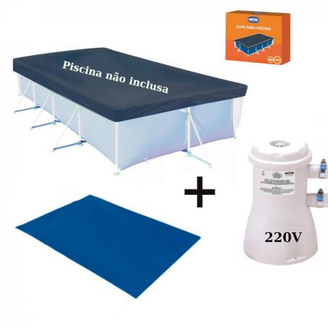 Kit Capa e Forro para Piscina 6200 L Mor + Bomba Filtrante 220v Menor preço em Kit Capa e Forro para Piscina 6200 L Mor + Bomba Filtrante 220v