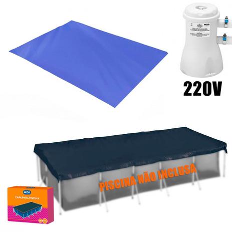 Kit Capa e Forro para Piscina 7600 L Mor + Bomba Filtrante 220v 2200 Litros Por Hora Menor preço em Kit Capa e Forro para Piscina 7600 L Mor + Bomba Filtrante 220v 2200 Litros Por Hora
